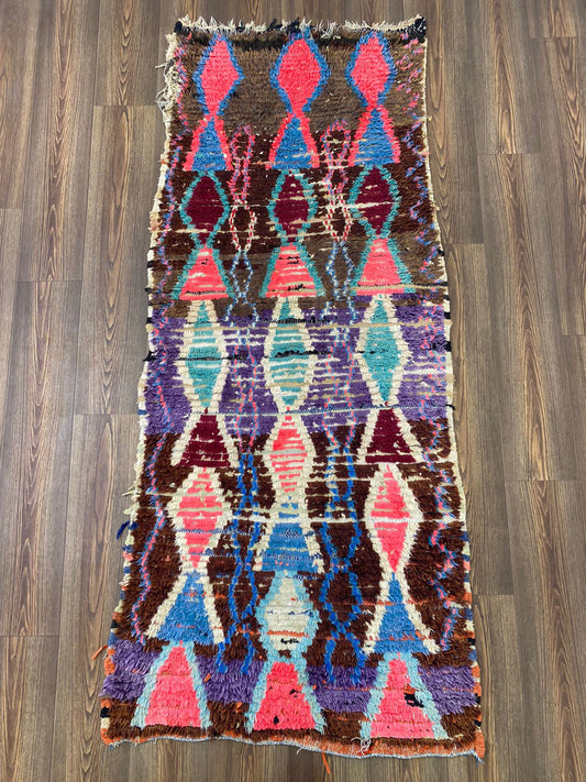 Moroccan runners Rug, 3x7 Berber vintage runner Rug.