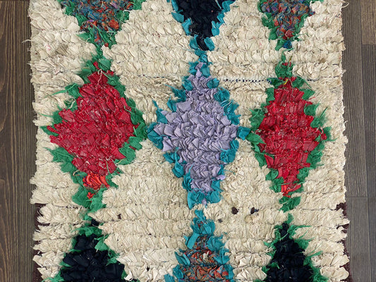 Tapis de couloir Boucherouite Vintage Diamond 2x7.