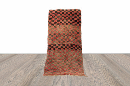 7x3 Feet Vintage Hallway Red Runner Rug.