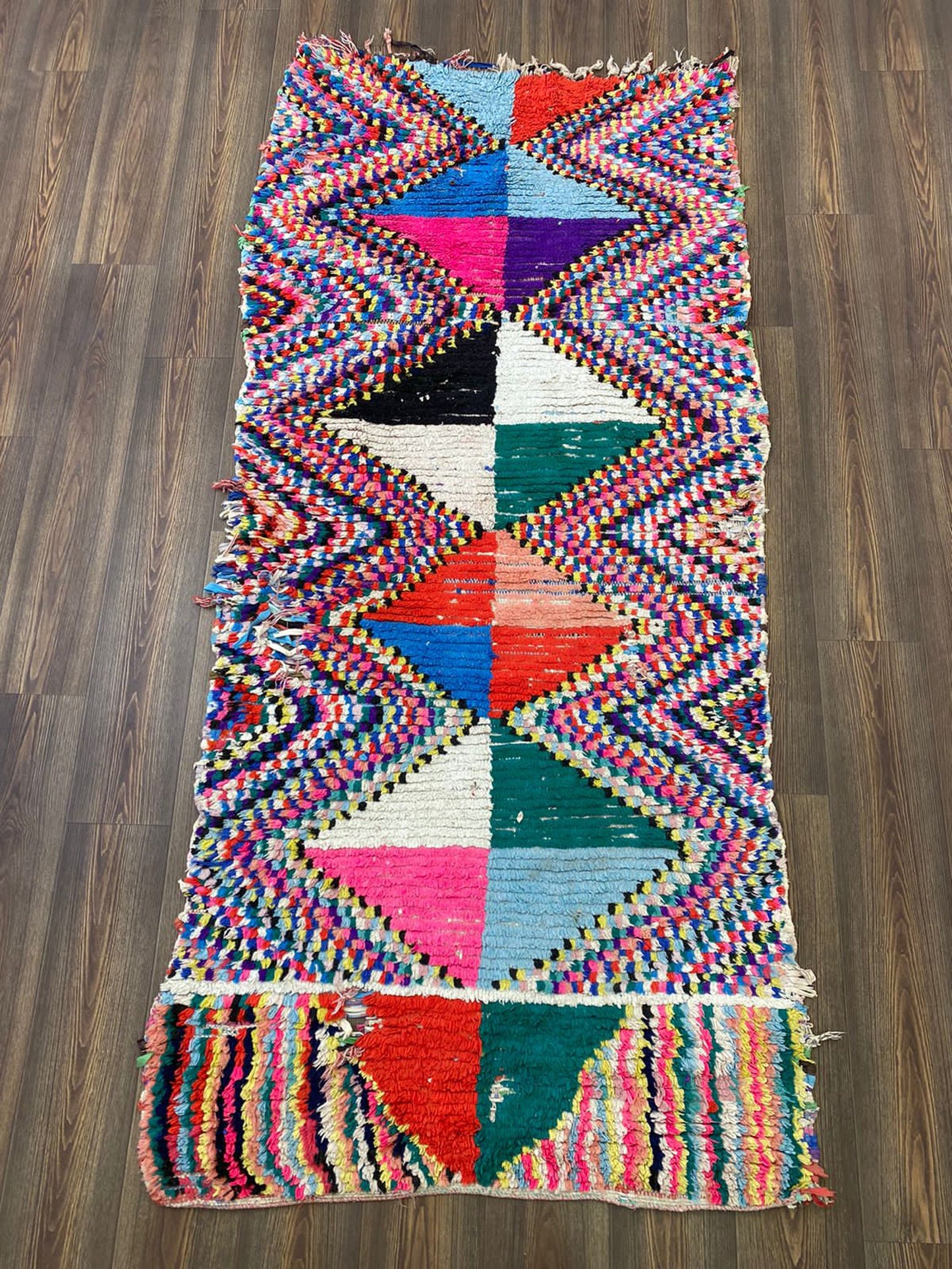 3x8 Vintage Moroccan runner Rug, Berber Tribal Woven Rug.