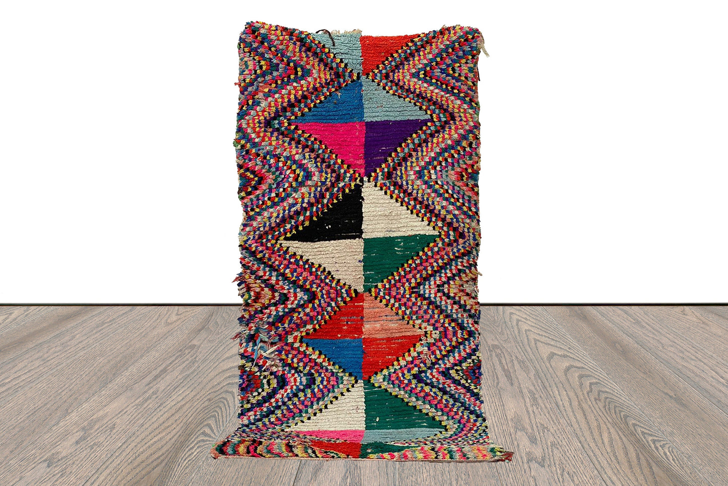 3x8 Vintage Moroccan runner Rug, Berber Tribal Woven Rug.