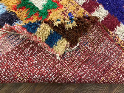 3x7 Feet Colorful Moroccan Berber Runner Rug.