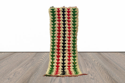 Tapis tribal berbère marocain unique 2x6.