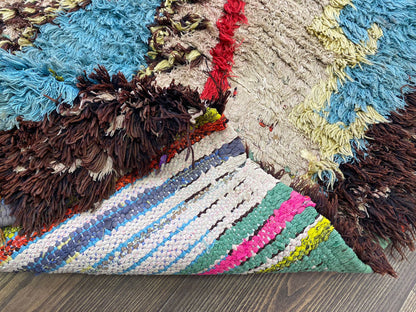 3x8 Handwoven Vintage Berber Rug, Moroccan Narrow runner Rugs.
