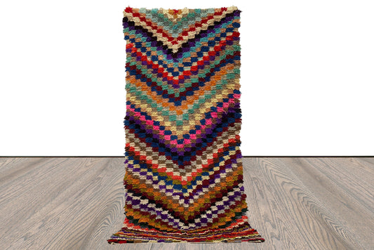 4x8 Berber Tribal Woven Chevron Checker Rug.