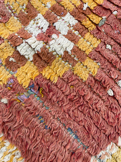 4x9 Extra large Moroccan Berber vintage area Rug. Faded used Berber Rugs.