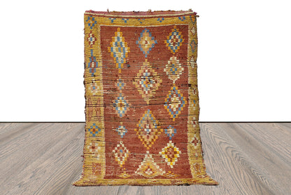 4x9 Extra large Moroccan Berber vintage area Rug. Faded used Berber Rugs.