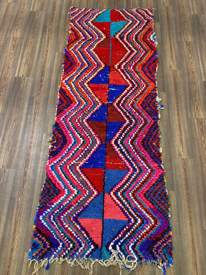 4x9 Moroccan Vintage  Berber Runner Rug.