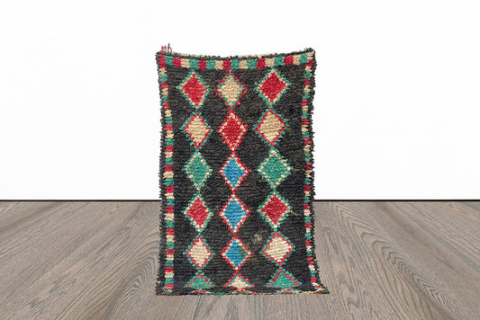 4x7 Moroccan Vintage diamond Berber Rug.