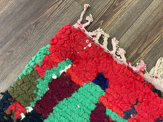 4x9 Colorful diamond Moroccan Area Rug.