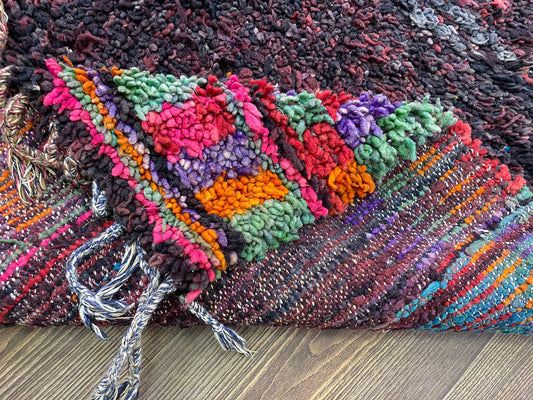 4x9 Feet Moroccan vintage shaggy Runner Rug.