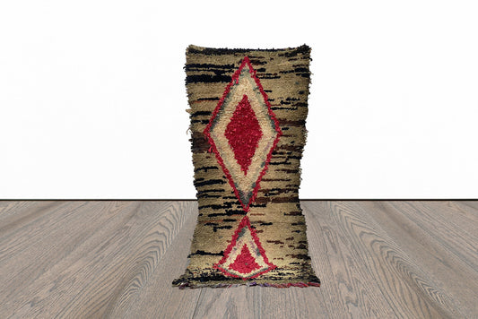 Tapis de couloir vintage coloré à motifs de diamants 2x7.