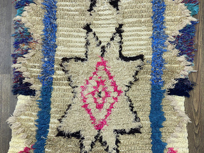 3x7 Moroccan Colorful Tribal Runner Rug.