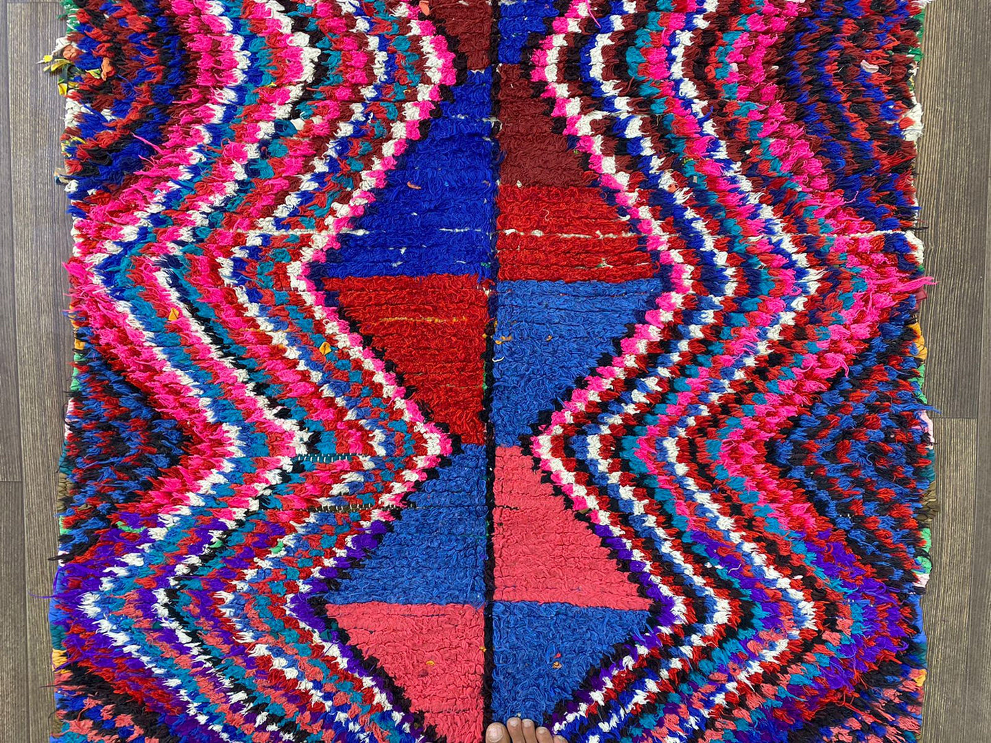 4x9 Moroccan Vintage  Berber Runner Rug.