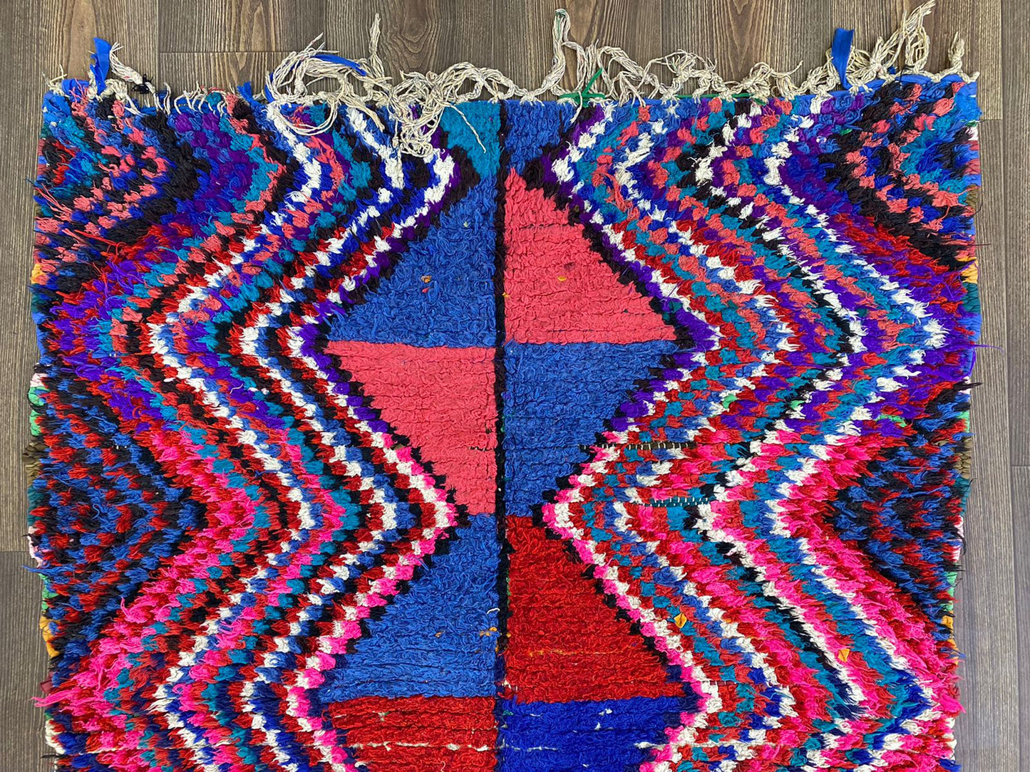 4x9 Moroccan Vintage  Berber Runner Rug.