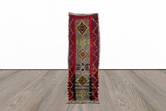 Tapis de couloir vintage étroit et coloré 2x7.