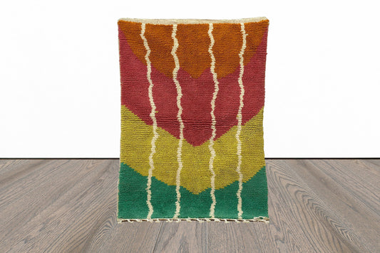 Unique moroccan rugs. woven tribal berber carpet.