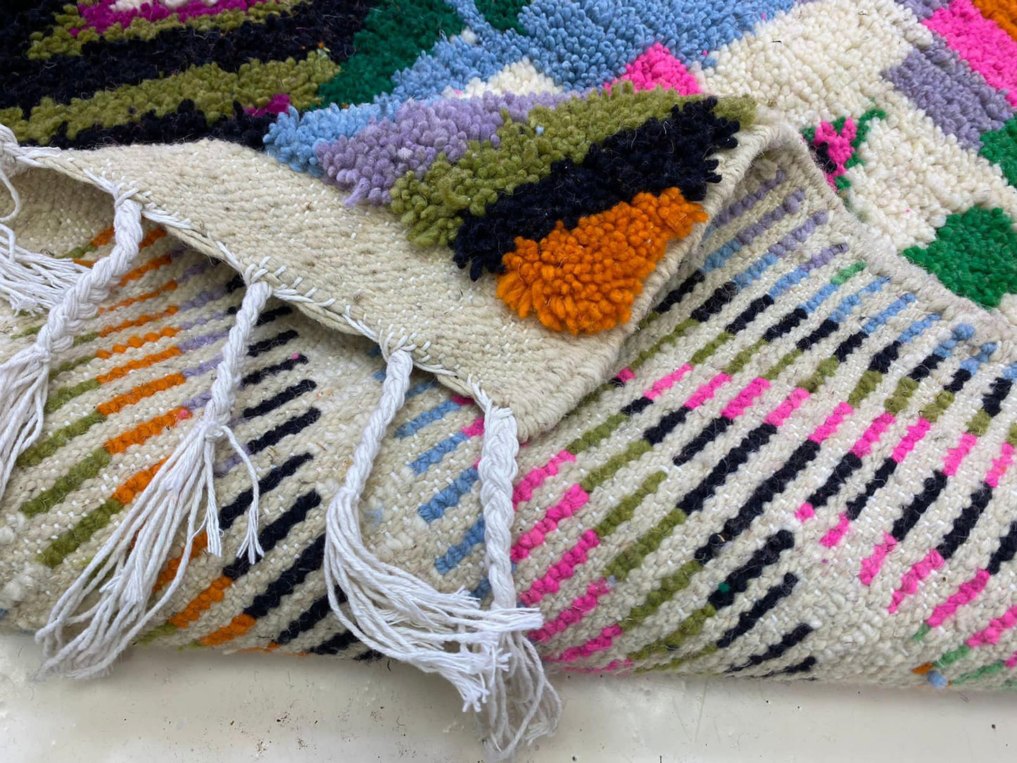 Moroccan abstract colorful carpet.