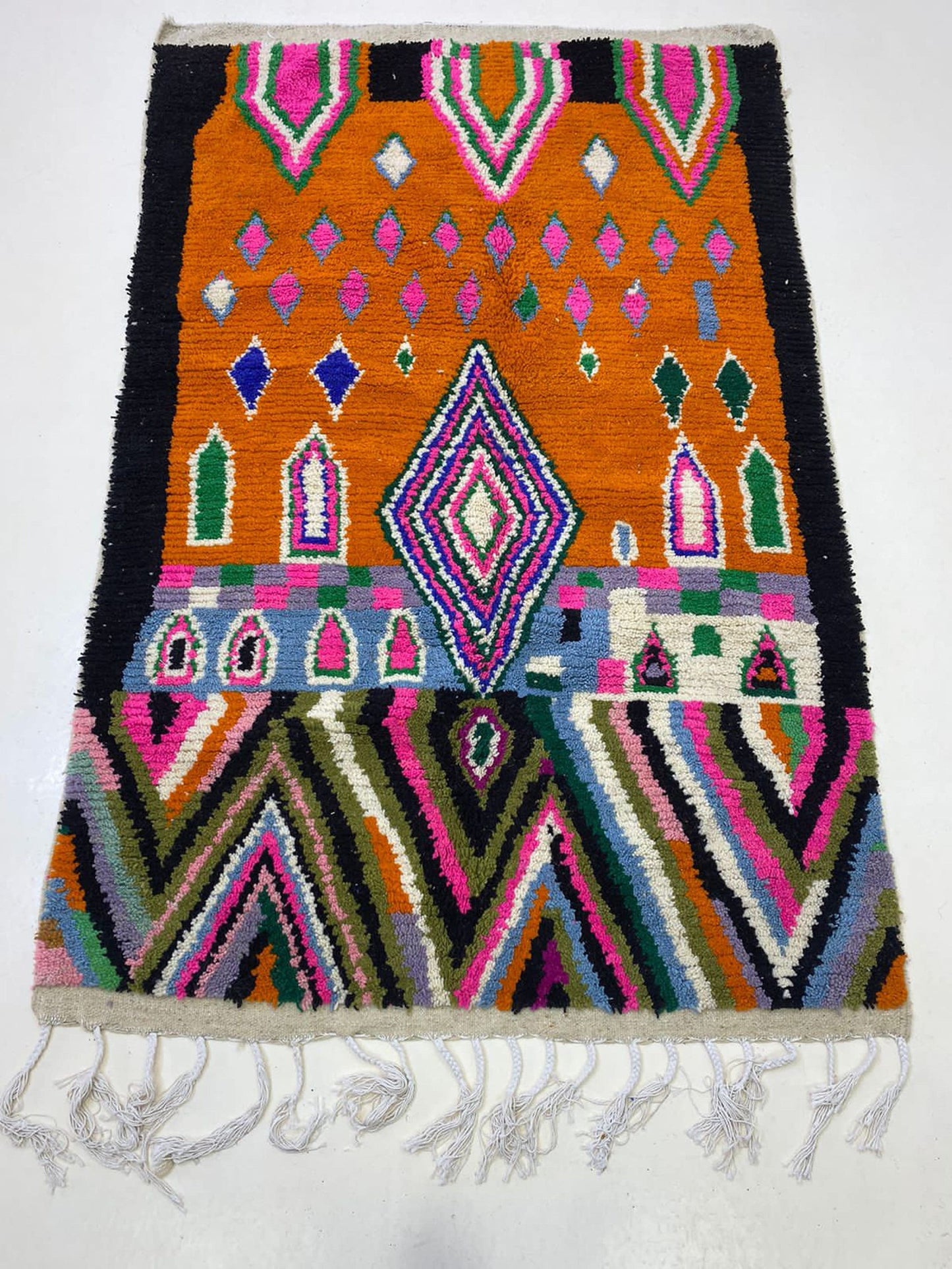Moroccan abstract colorful carpet.