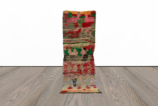 Abstract faded colorful 3x7 runner Rug.