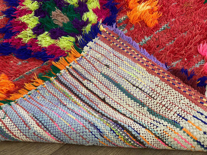 Berber Moroccan colorful 3x7 runner rug.