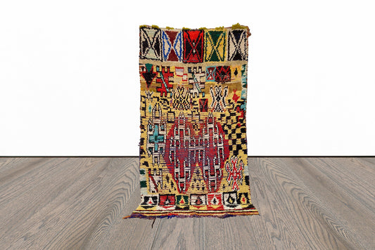 Vintage colorful berber 4x7 rug.