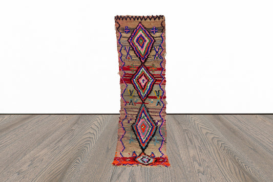 Long diamond Moroccan 2x8.5 runner rug.