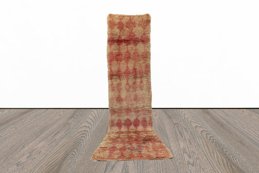 Flat weave faded diamond 3x11 runner rug.