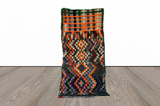 Long abstract colorful area 3x7 rug.