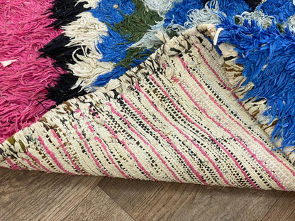 Moroccan Berber diamond colorful 3x10 runner rug.