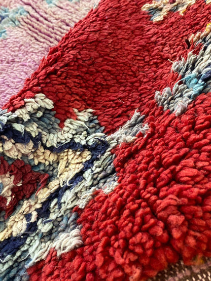 4x7 FT Moroccan unique handwoven area rug.
