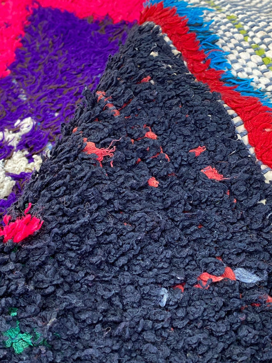 4x7 FT Moroccan vintage colorful area rugs.