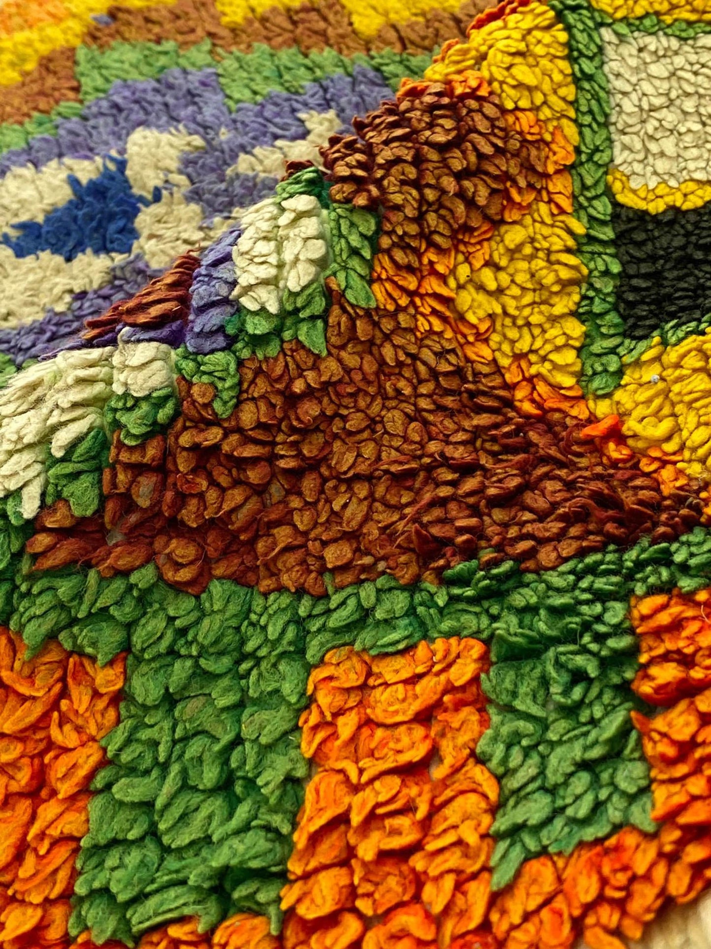 4x7 FT Berber Moroccan wool area colorful rugs.
