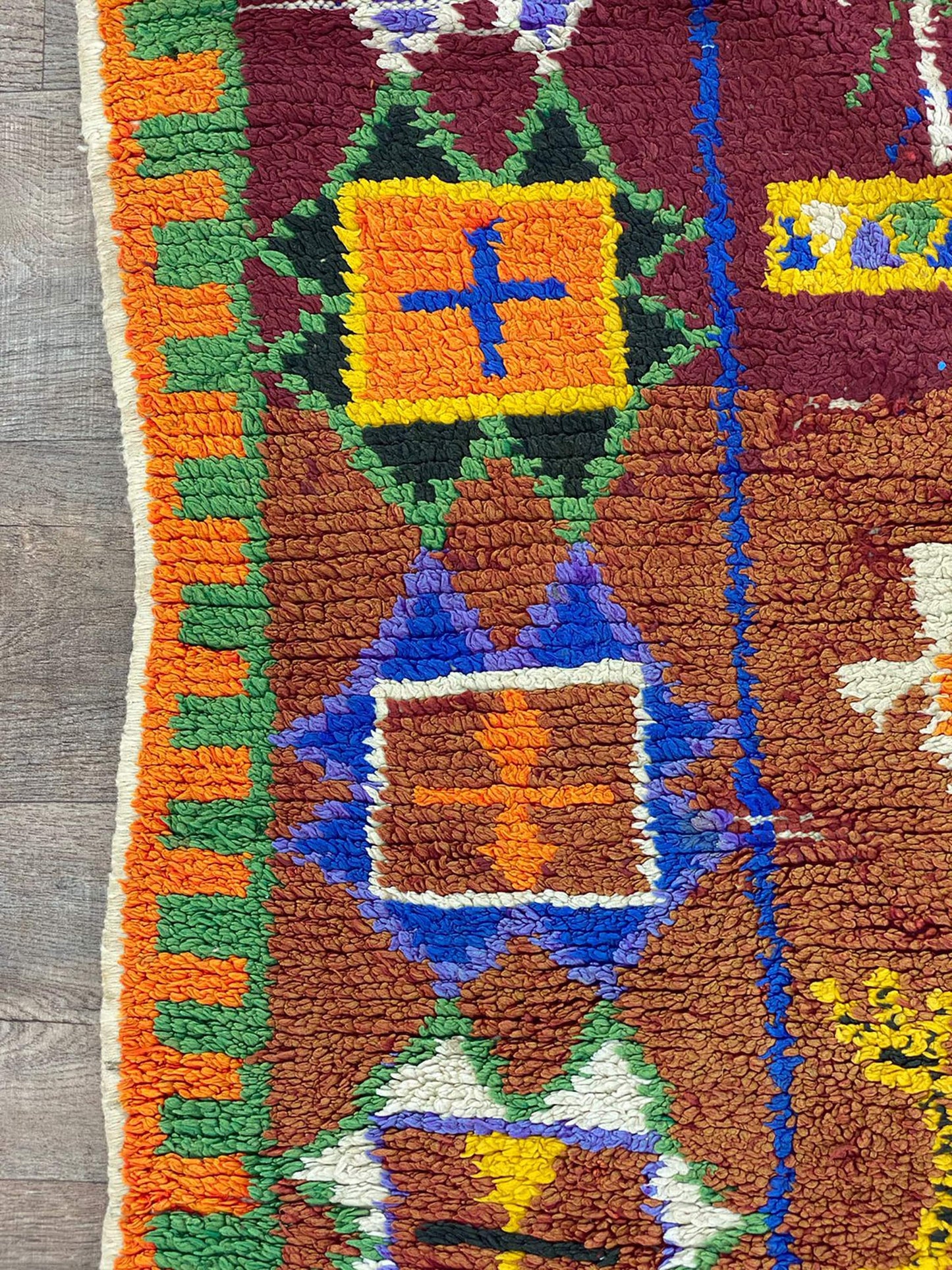 4x7 FT Berber Moroccan wool area colorful rugs.