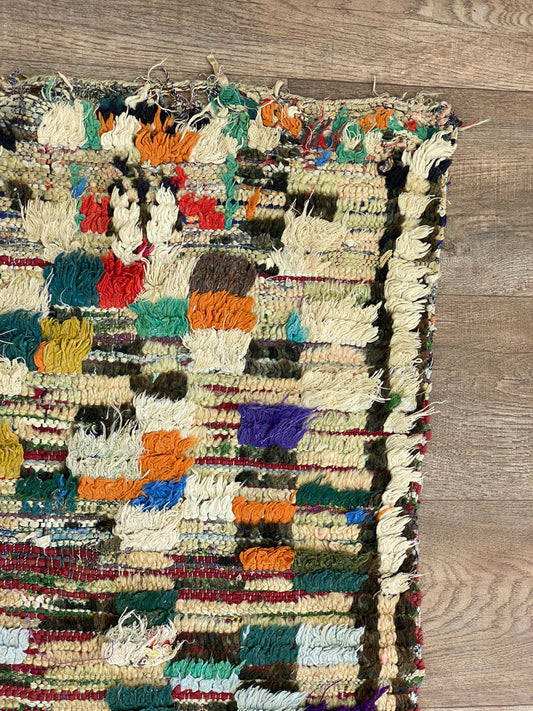 4x8 FT Moroccan Berber colorful area rug.