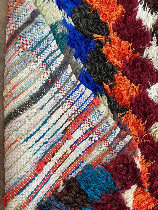4x8 FT colorful unique Moroccan woven runner rug.