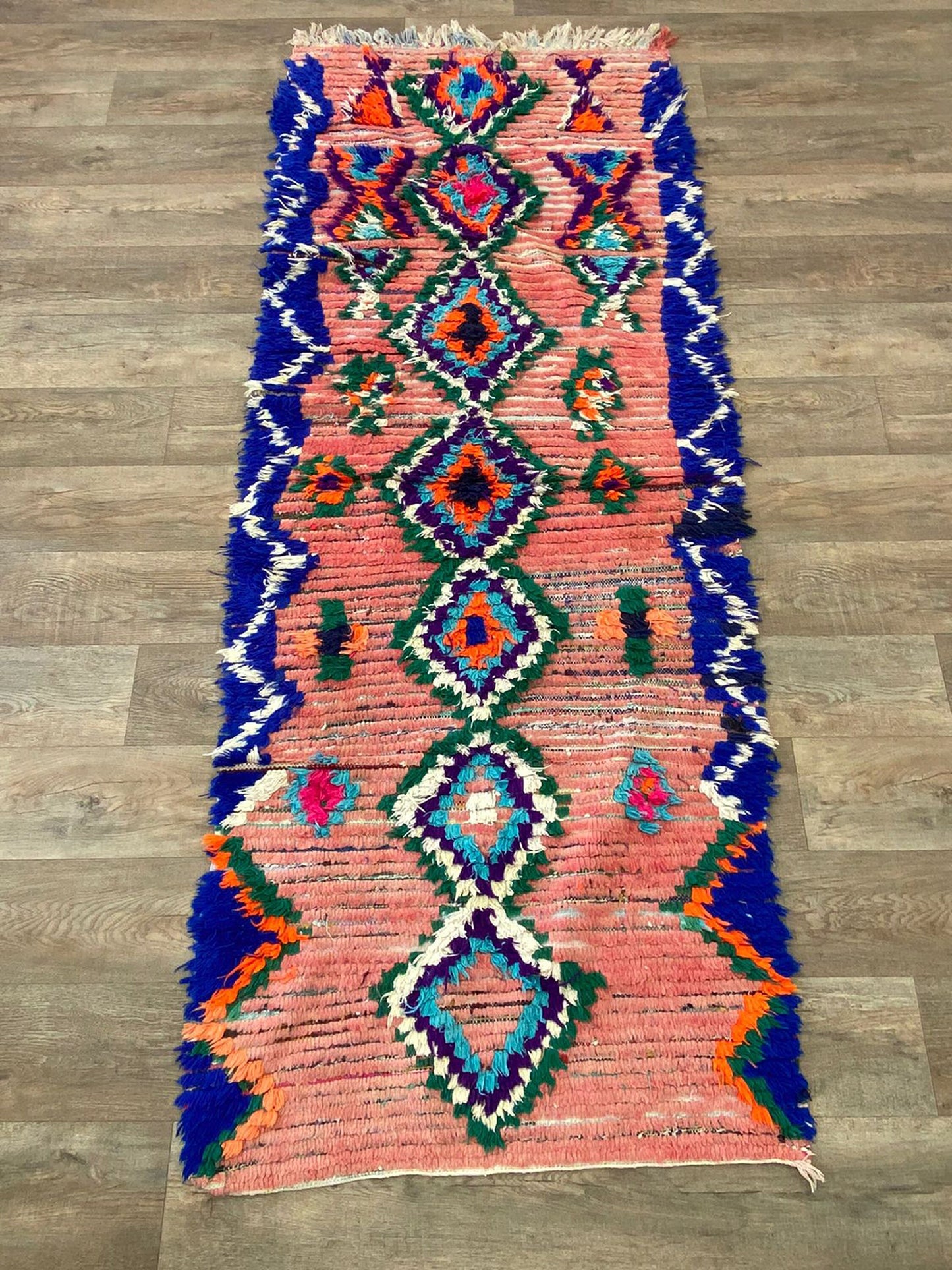 3x8 FT colorful unique Moroccan woven runner rugs.
