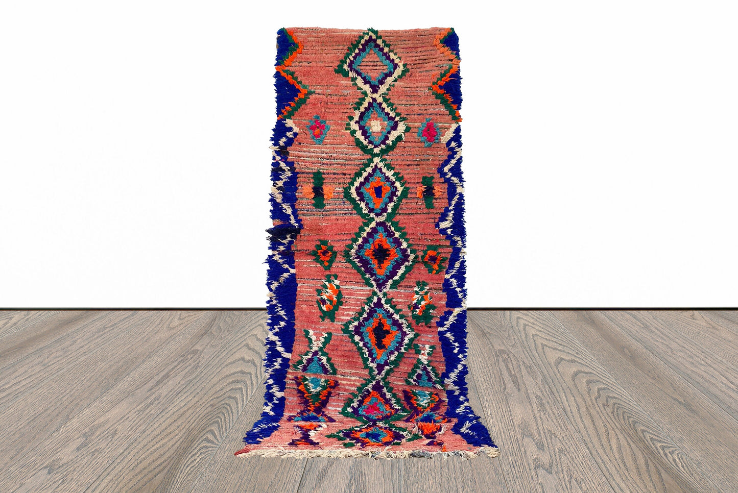 3x8 FT colorful unique Moroccan woven runner rugs.