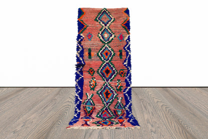3x8 FT colorful unique Moroccan woven runner rugs.