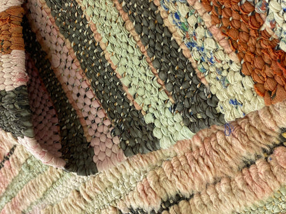 3x8 FT wool bohemian Moroccan rug runner.