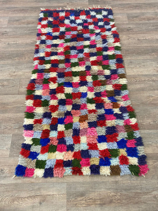 Tapis de couloir marocain tissé coloré 3x7 FT.
