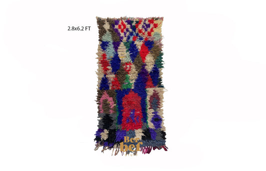 Moroccan colorful runner rug 3x6.