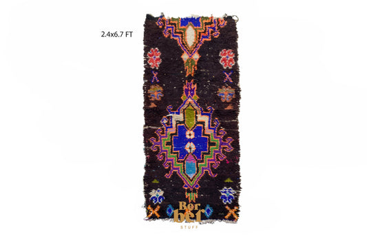 Colorful Moroccan vintage runner rug 2x7 ft.