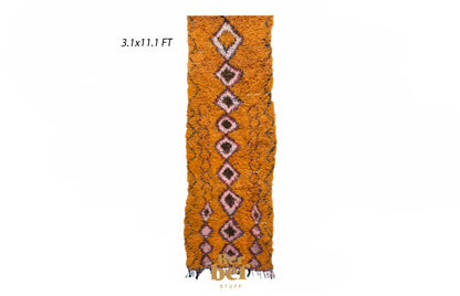 Moroccan narrow long runner rug 3x11 ft.