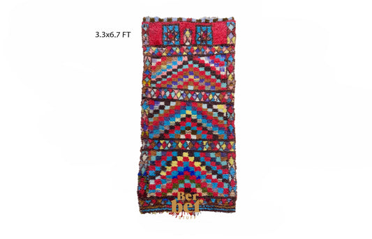 Moroccan woven vintage runner rug 3x7 ft.