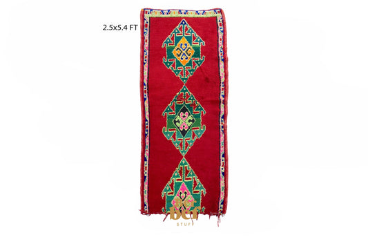 Small Moroccan colorful boho area rug 3x5.