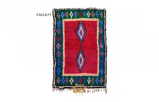 4x6 Woven Moroccan Colorful Tribal Area Rug.