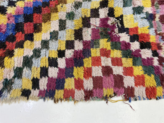 Tapis marocain vintage coloré de petite taille 3x5.