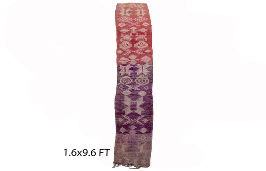 Long Moroccan 2x10 runner rug, Flat weave narrow rug runner.