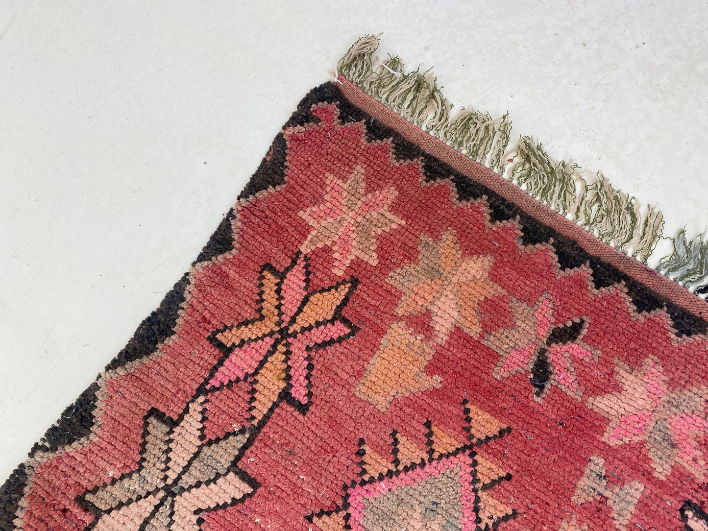 Moroccan Diamond rug runner 3x10, Narrow Berber runner rugs.